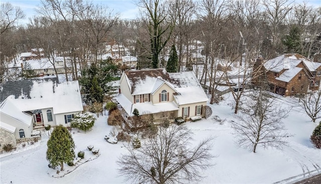 view of snowy aerial view