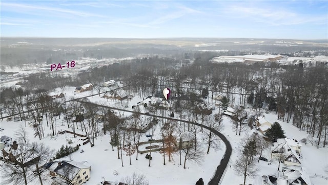 view of snowy aerial view