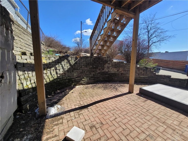 view of patio with a fenced backyard