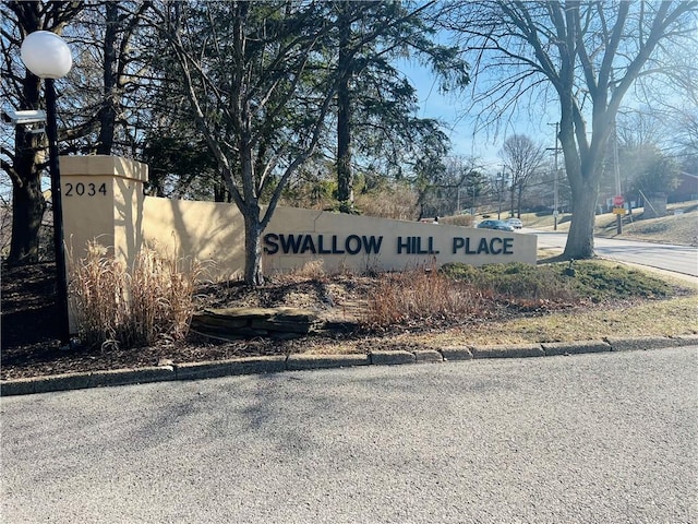 view of community sign