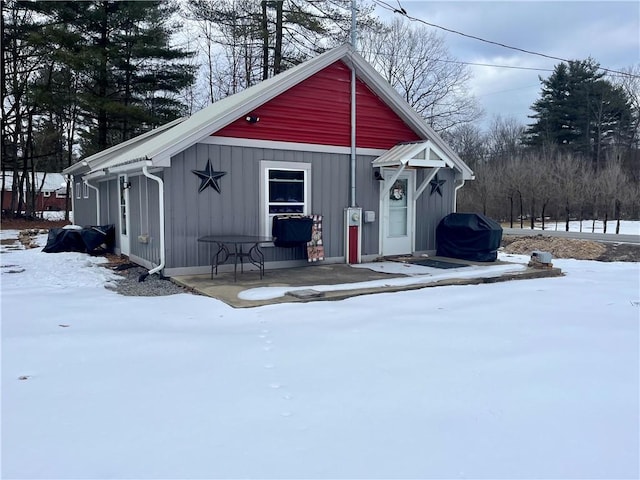 view of snow covered structure