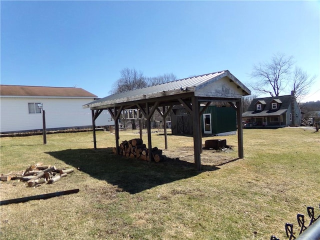 view of yard with a gazebo