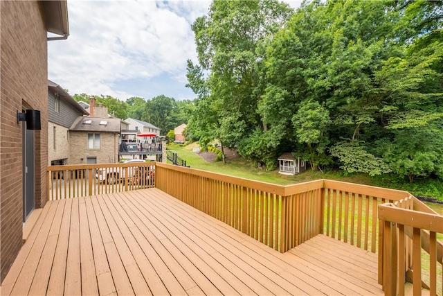 deck with a lawn