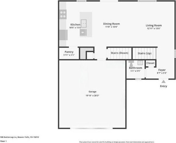 175 Shelton Place Dr, Connoquenessing Boro, PA 16033 - floor plan