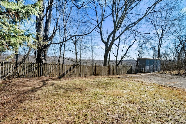 view of yard featuring fence