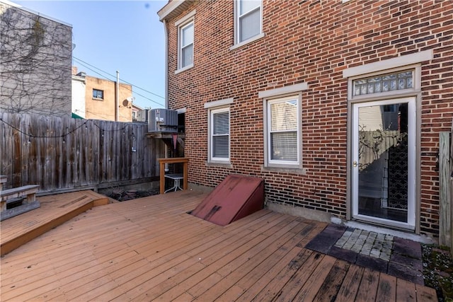 deck featuring fence