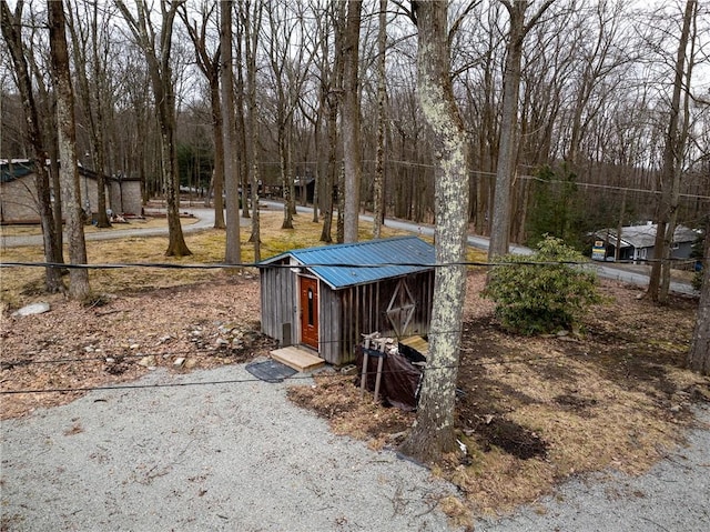 view of shed