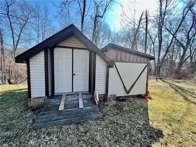 view of shed