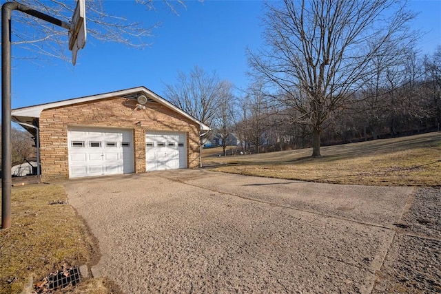 garage with driveway