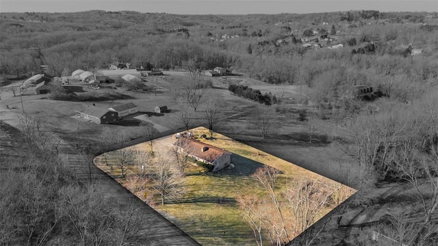 bird's eye view featuring a rural view