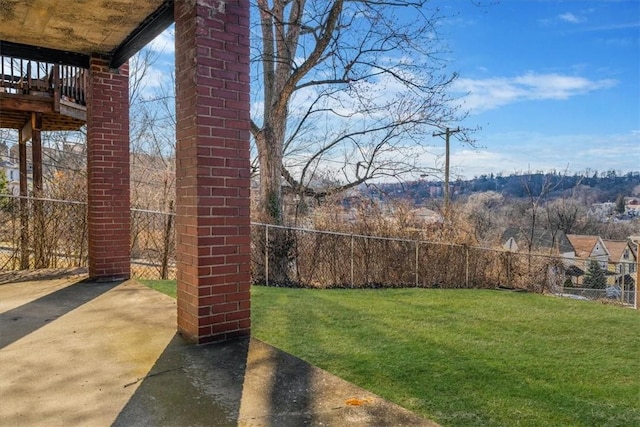 view of yard with fence