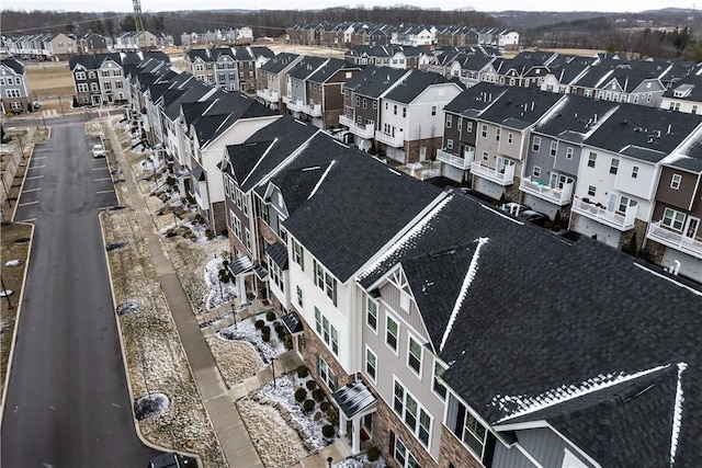 drone / aerial view with a residential view