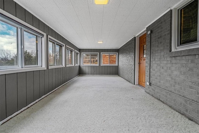 view of unfurnished sunroom