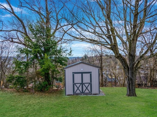 view of shed