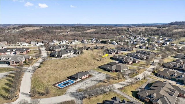 bird's eye view with a residential view