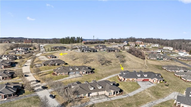 bird's eye view featuring a residential view