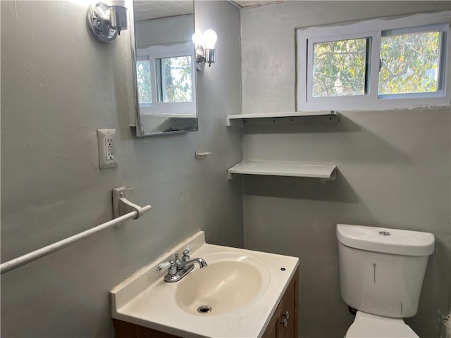 bathroom featuring toilet and vanity