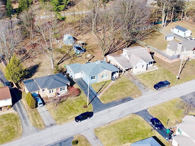 aerial view with a residential view