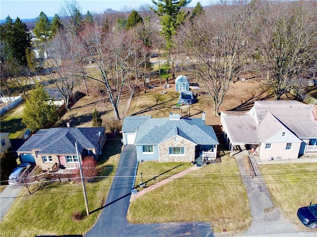 bird's eye view with a residential view