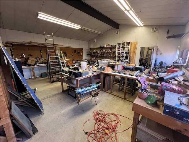 407 Cathedral St, Conemaugh/Young Twps Ind, PA 15681 - misc room with a workshop area and concrete floors