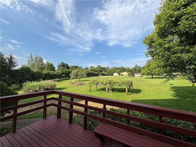 407 Cathedral St, Conemaugh/Young Twps Ind, PA 15681 - wooden deck with a lawn and a view of countryside
