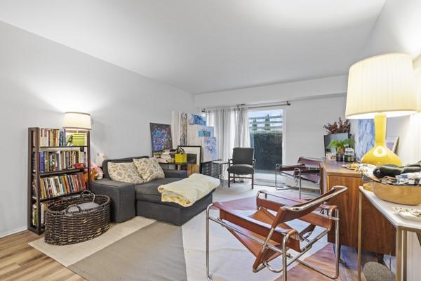 living area with light wood-type flooring