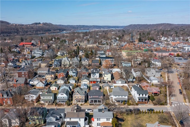 drone / aerial view with a residential view