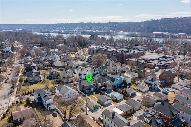 aerial view with a residential view