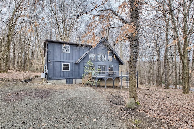 240 Birch Rd, Bullskin Twp, PA 15610 - view of front of house featuring a wooden deck