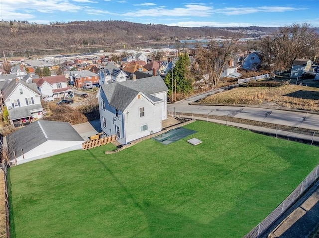 aerial view with a residential view