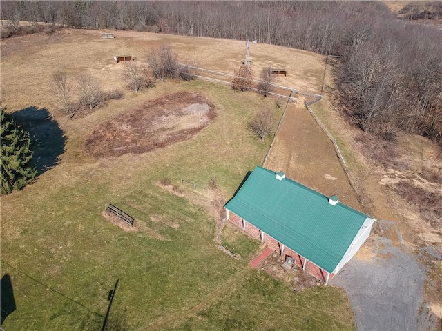 bird's eye view featuring a rural view