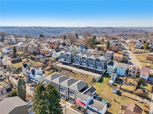 aerial view with a residential view