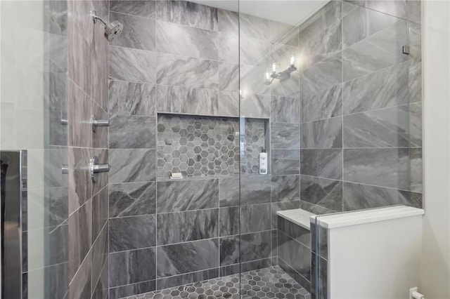 bathroom featuring a stall shower