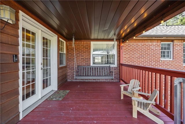 deck with covered porch