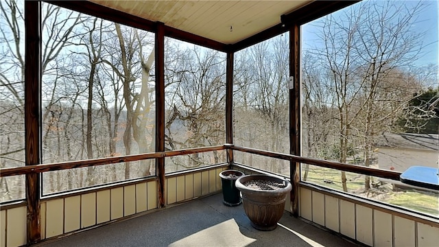 view of unfurnished sunroom