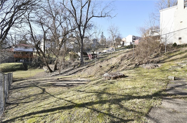 view of yard with fence