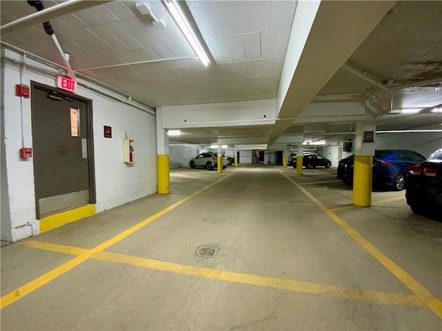 view of parking garage