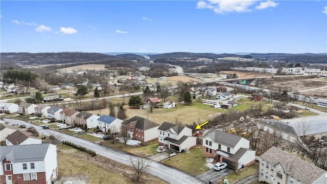 bird's eye view with a residential view