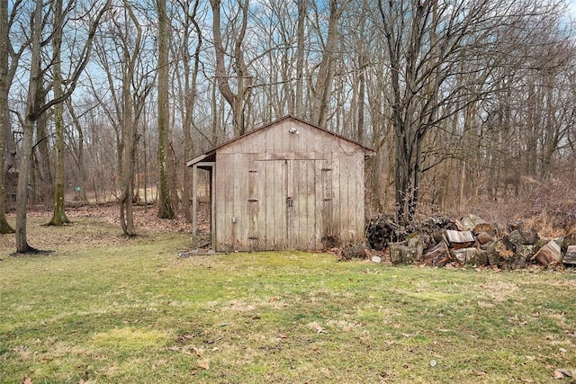 view of shed