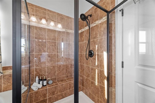 full bathroom featuring a stall shower