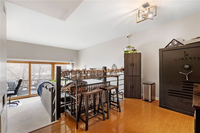 dining space featuring wood finished floors