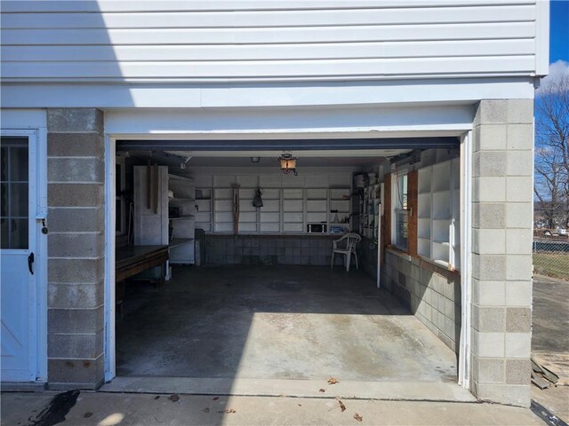 view of garage