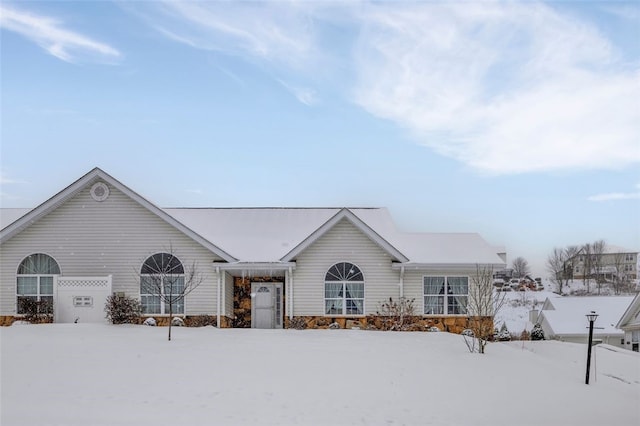 view of single story home