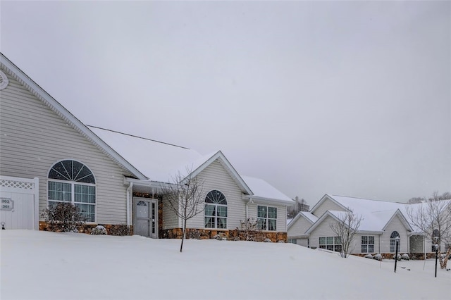 view of single story home