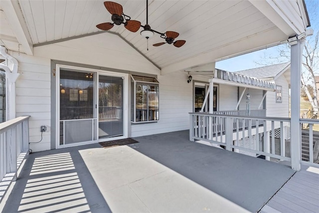 view of patio / terrace featuring a ceiling fan