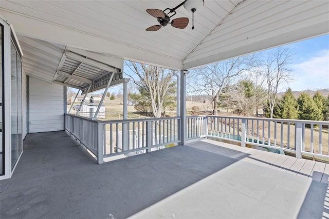 view of patio / terrace featuring a ceiling fan