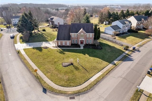 aerial view featuring a residential view