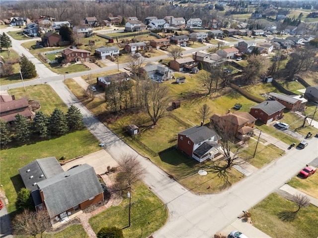 aerial view with a residential view