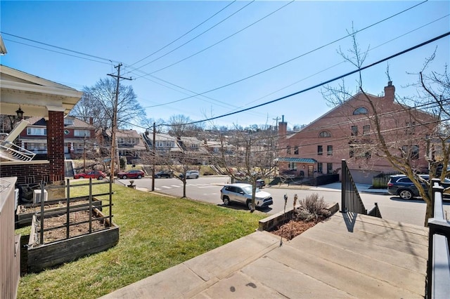 view of yard with a garden