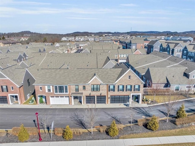 aerial view with a residential view